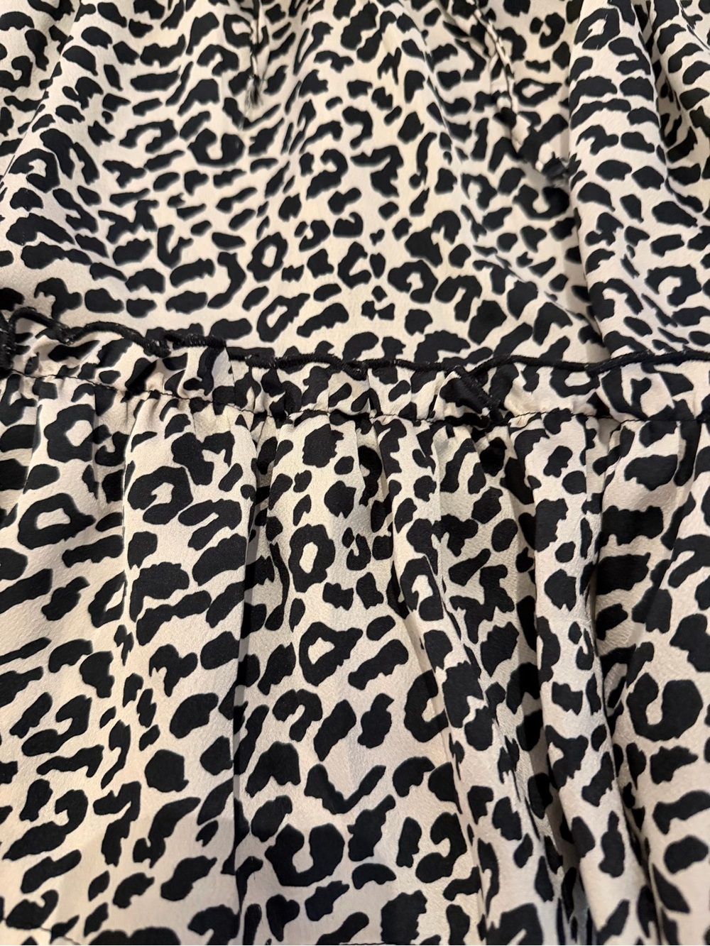 Black and White Leopard Print Ruffle Mini Skirt - Picture 3 of 4